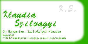 klaudia szilvagyi business card